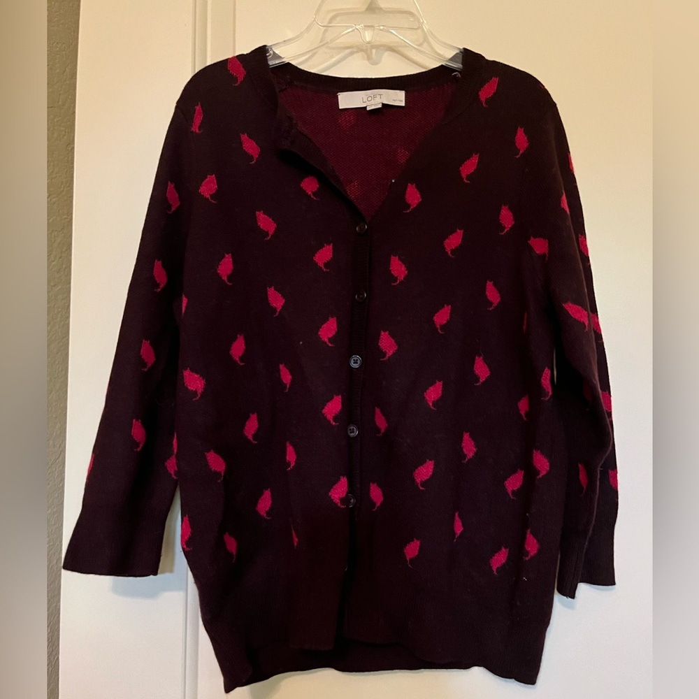 Gently used condition Loft cat silhouette cardigan